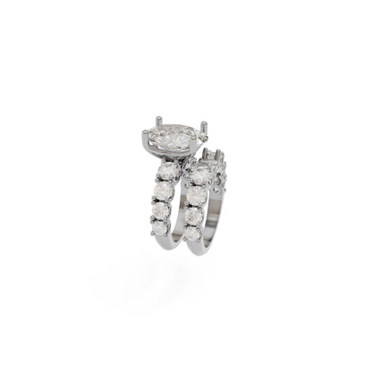 6ct Oval Diamond Custom Wedding Set 3d Print