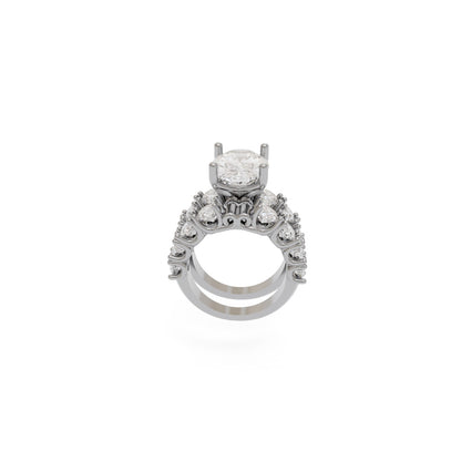 6ct Oval Diamond Custom Wedding Set 3d Print