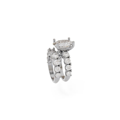 6ct Oval Diamond Custom Wedding Set 3d Print