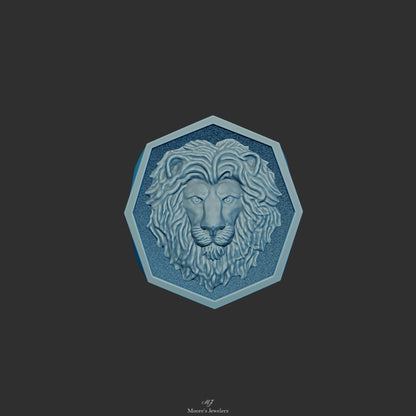 Lion Head Signet Ring 3d Model