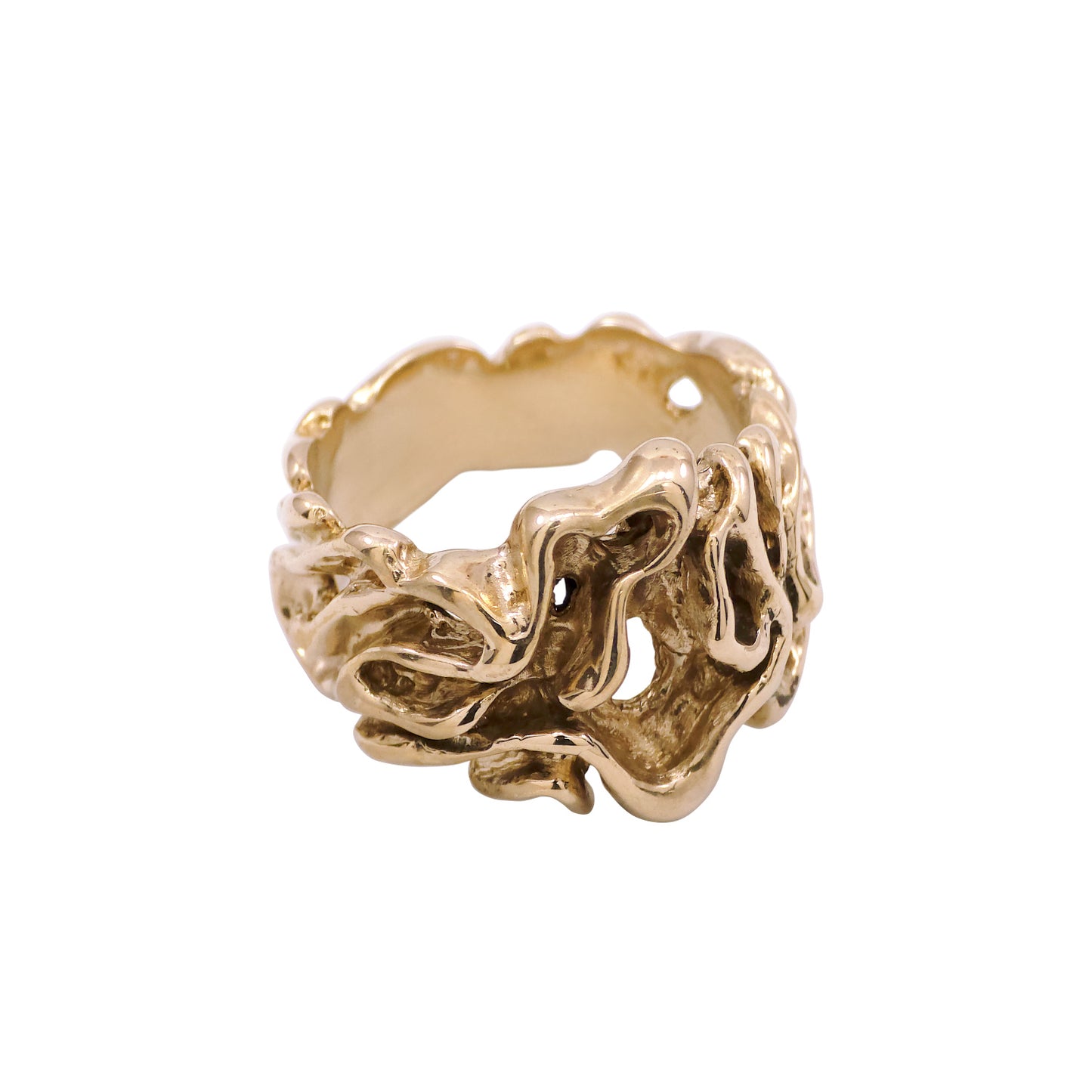 925 Sterling Silver or Yellow Bronze Free Form Nugget Ring