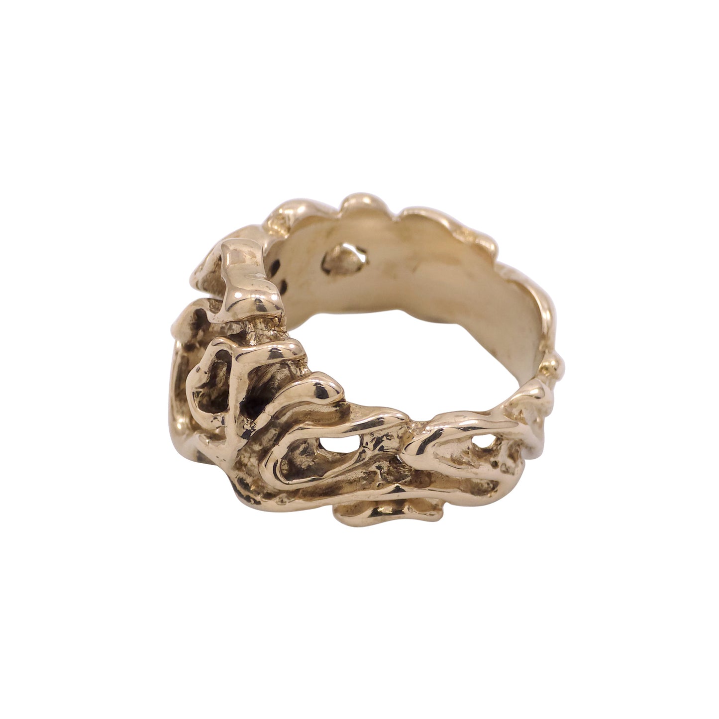 925 Sterling Silver or Yellow Bronze Free Form Nugget Ring