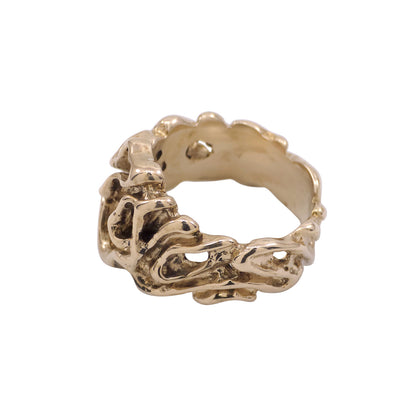 925 Sterling Silver or Yellow Bronze Free Form Nugget Ring