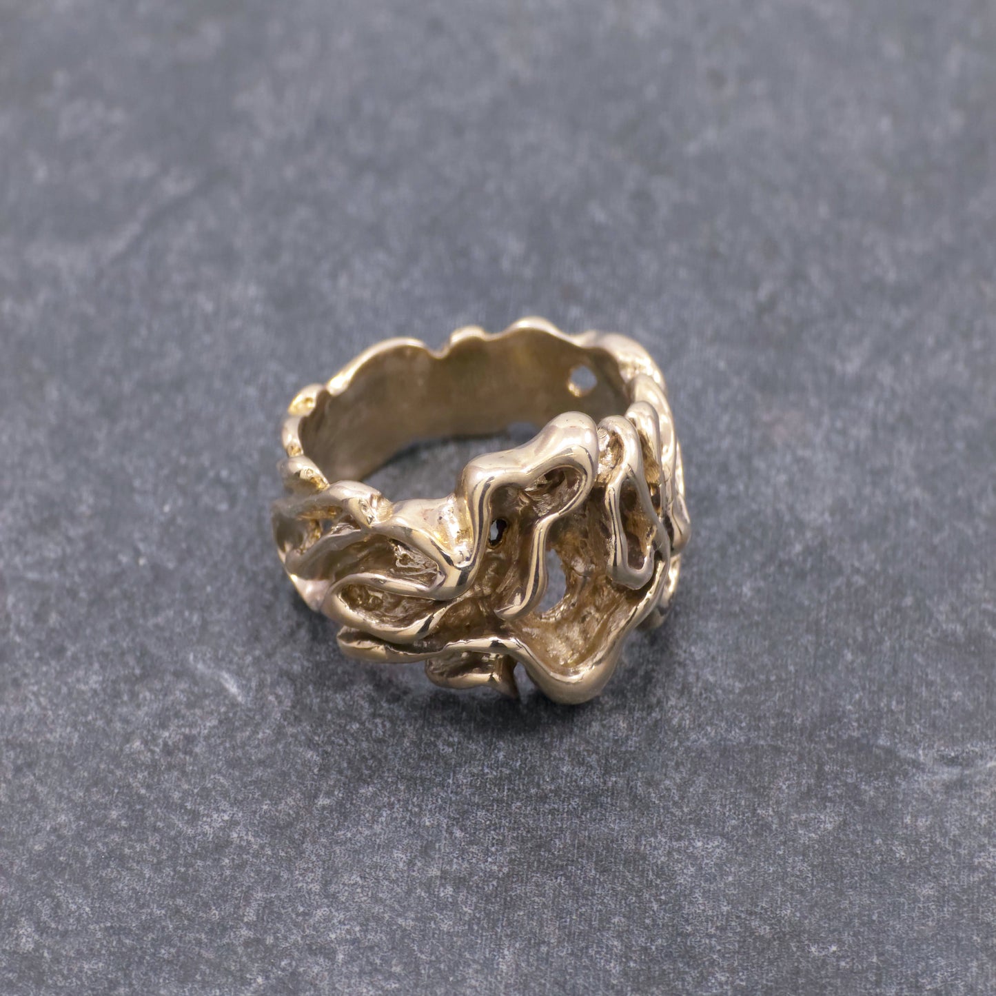 925 Sterling Silver or Yellow Bronze Free Form Nugget Ring