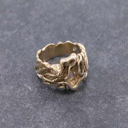 925 Sterling Silver or Yellow Bronze Free Form Nugget Ring