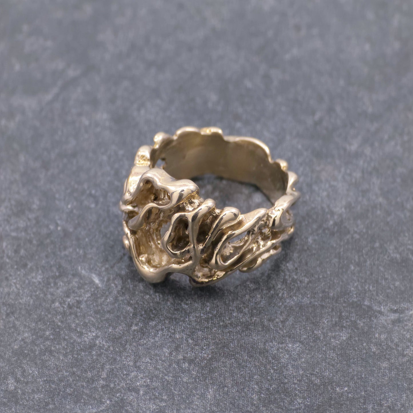925 Sterling Silver or Yellow Bronze Free Form Nugget Ring