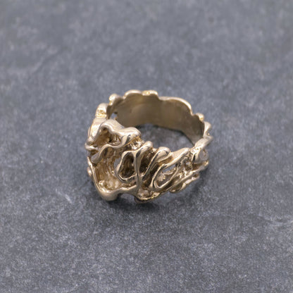 925 Sterling Silver or Yellow Bronze Free Form Nugget Ring