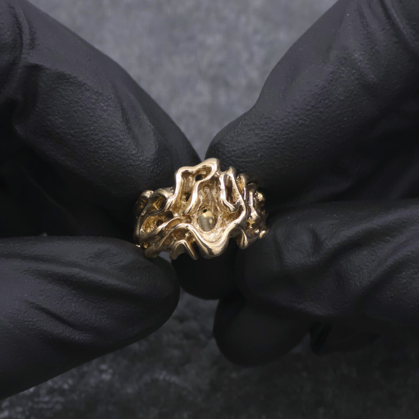 925 Sterling Silver or Yellow Bronze Free Form Nugget Ring