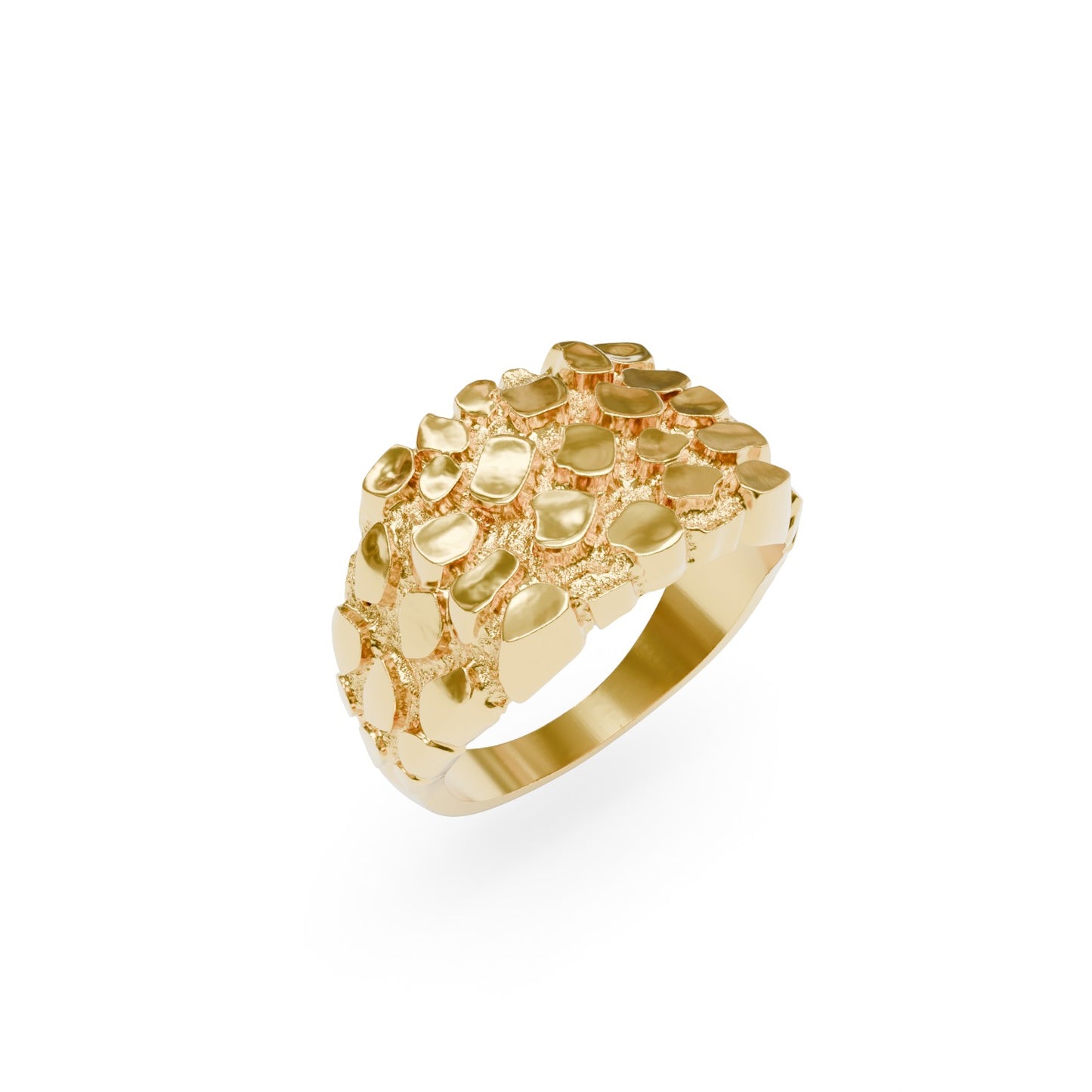 Unisex Classic Style Nugget Pattern Ring
