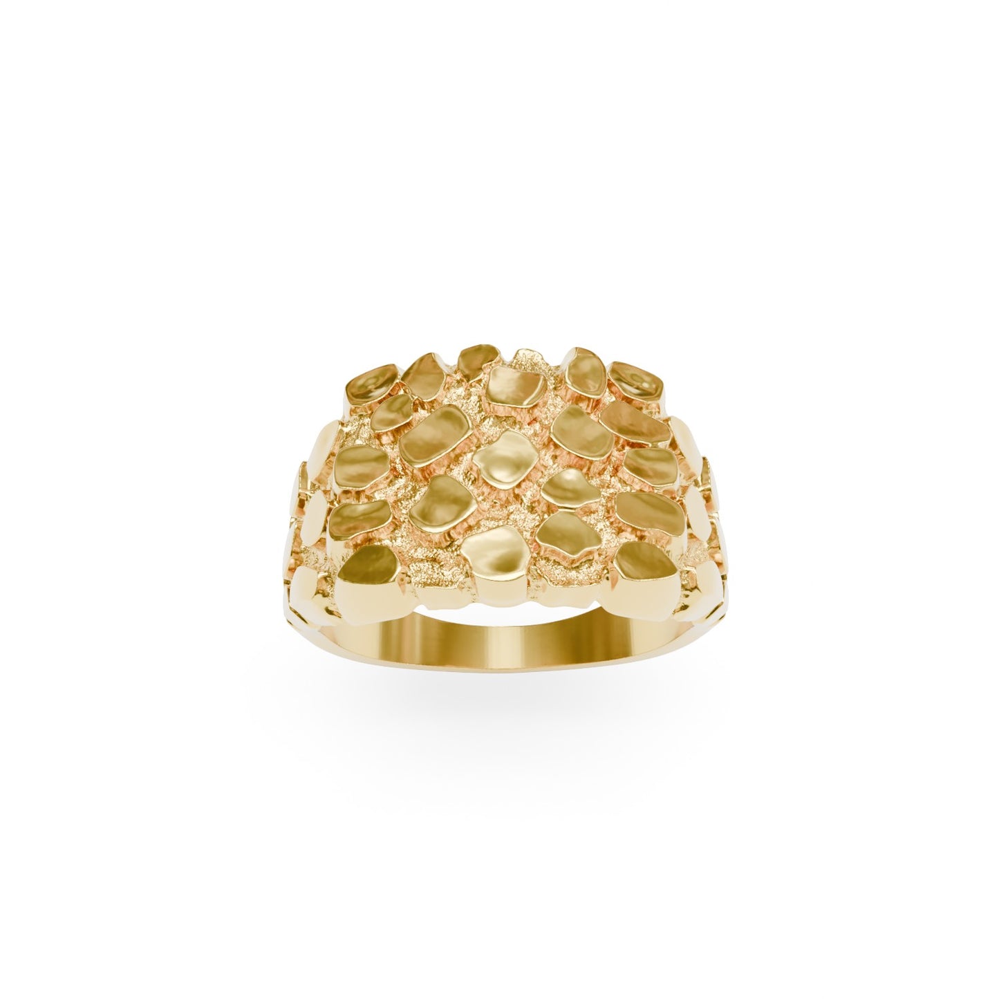 Unisex Classic Style Nugget Pattern Ring