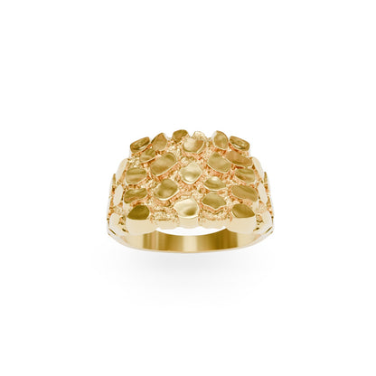 Unisex Classic Style Nugget Pattern Ring