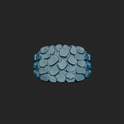Unisex Classic Style Nugget Pattern Ring