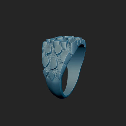 Unisex Classic Style Nugget Pattern Ring
