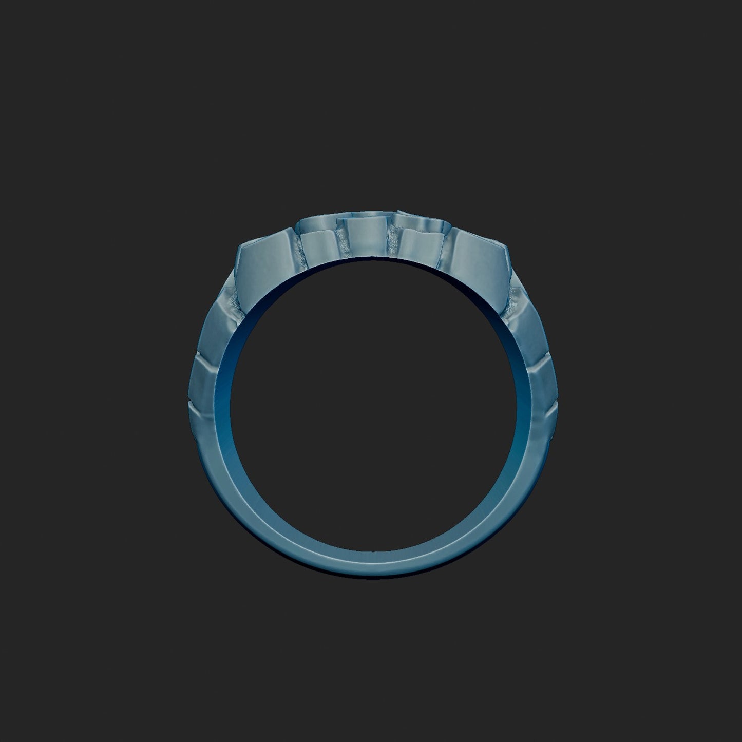 Unisex Classic Style Nugget Pattern Ring