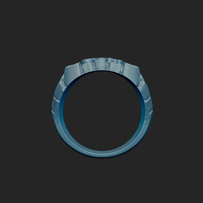 Unisex Classic Style Nugget Pattern Ring