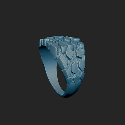 Unisex Classic Style Nugget Pattern Ring