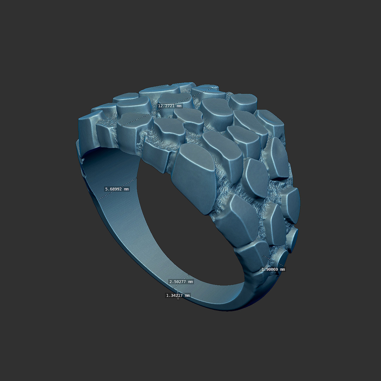 Unisex Classic Style Nugget Pattern Ring