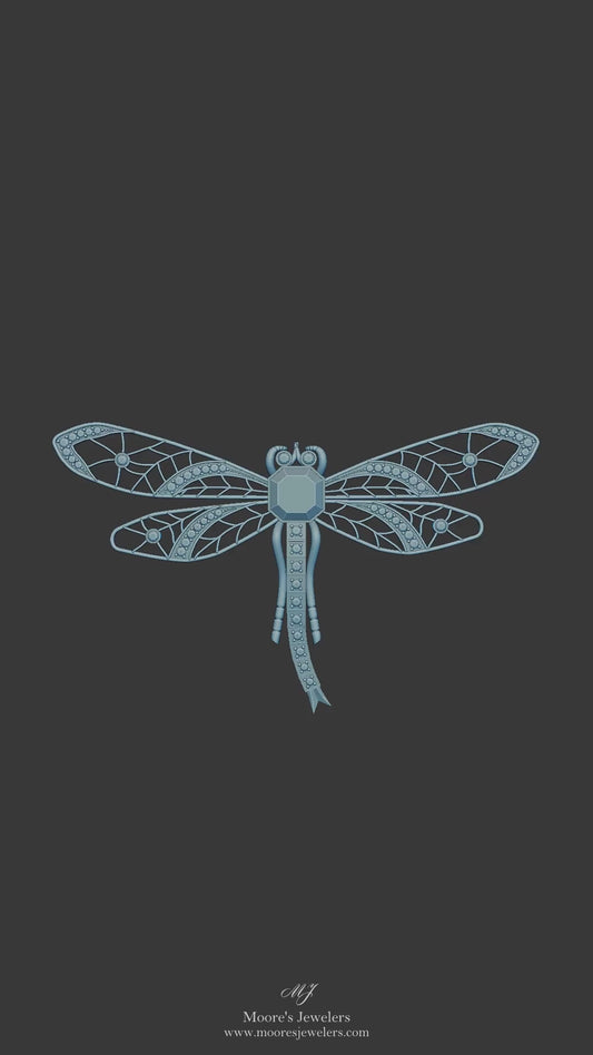 Custom Made Dragonfly Brooch 3d Model and 3d Print