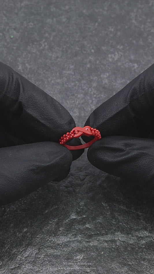 3d Printed Diamond Infinity Symbol Pinkie Ring