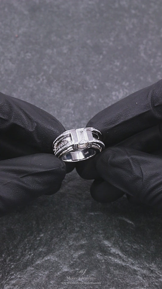Completed Ladies Unique Custom Diamond Ring