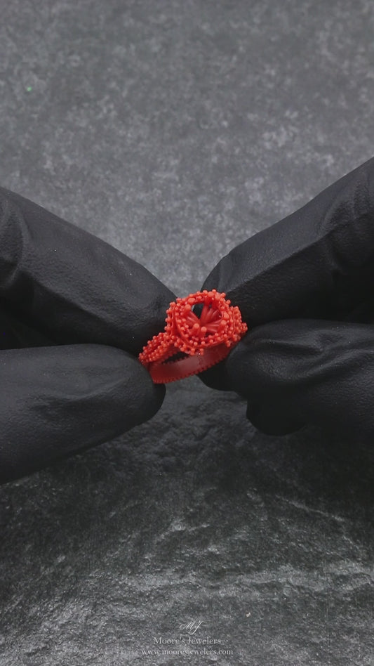 3d Print of High Fashion Cathedral Style Halo Engagement Ring