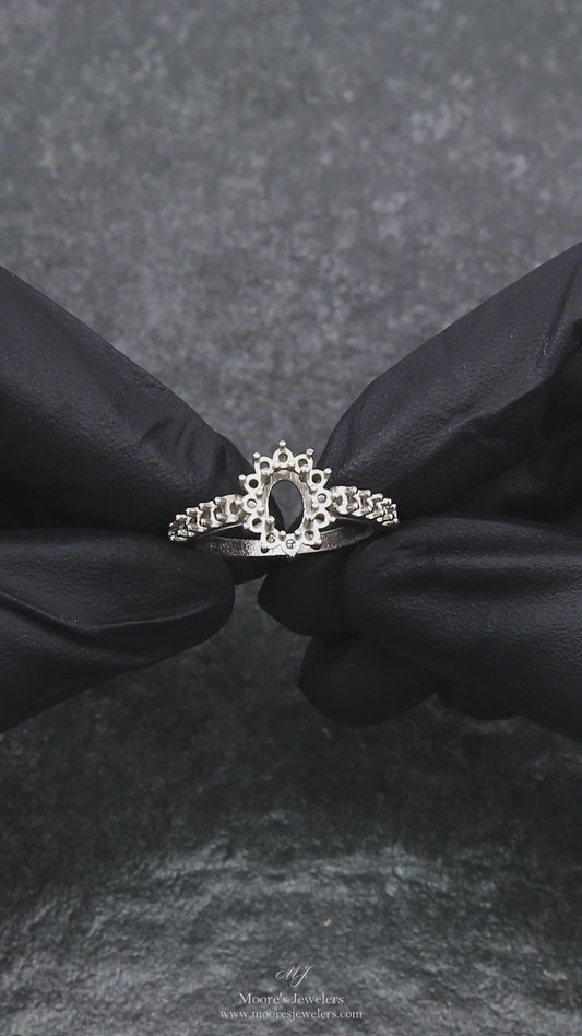 Ladies Diamond Halo Engagement Ring Casting