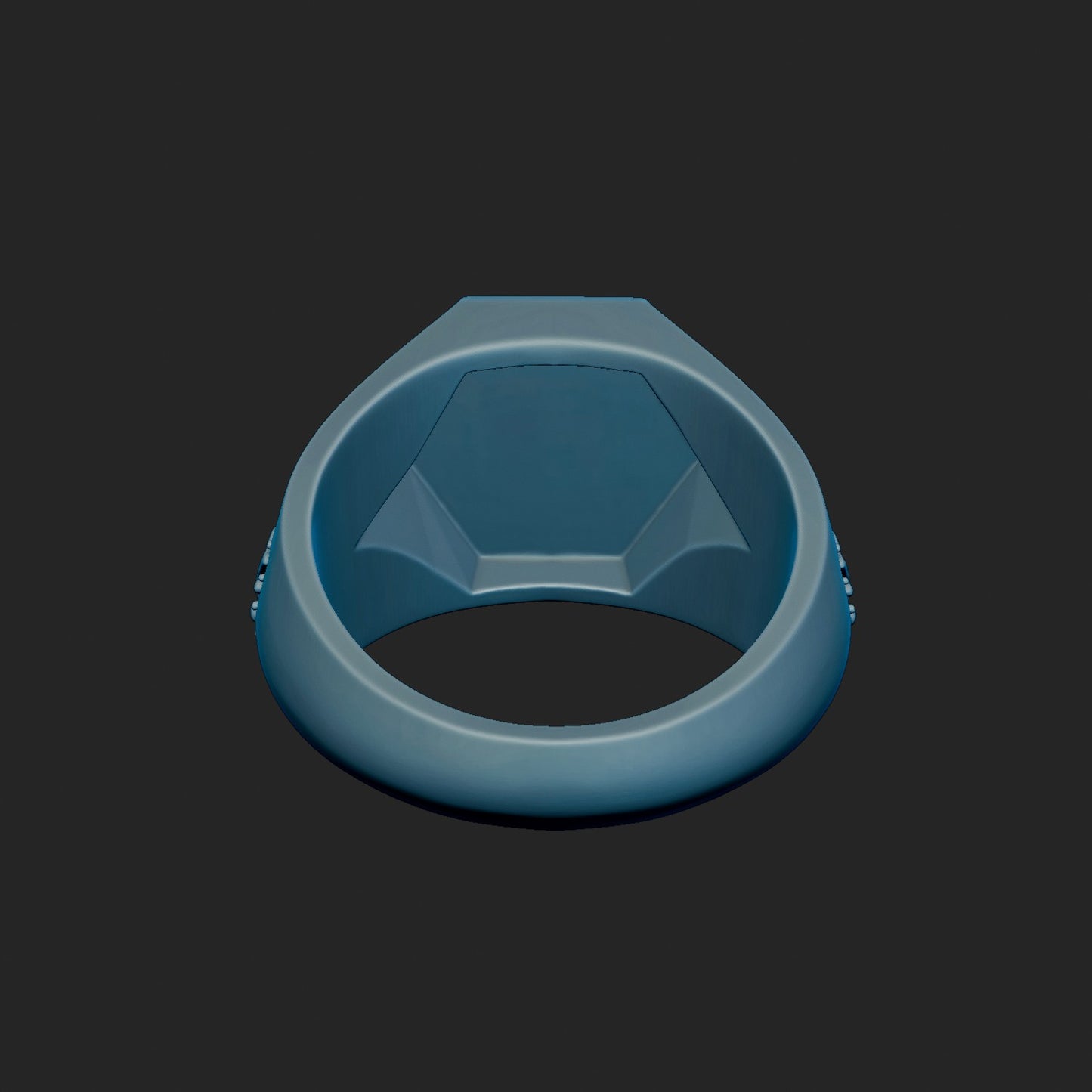 Textured Scroll Inlaid Signet Ring 3d Model