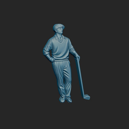 Stylized Golfer Relief 3d Model