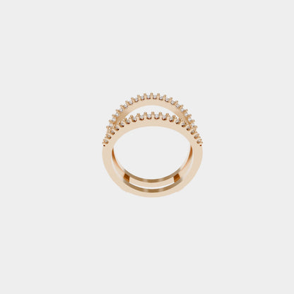 14k Yellow Gold Custom Diamond Ring Guard