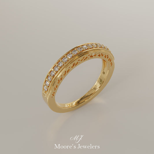 14k Yellow Gold Matching Shadow Band