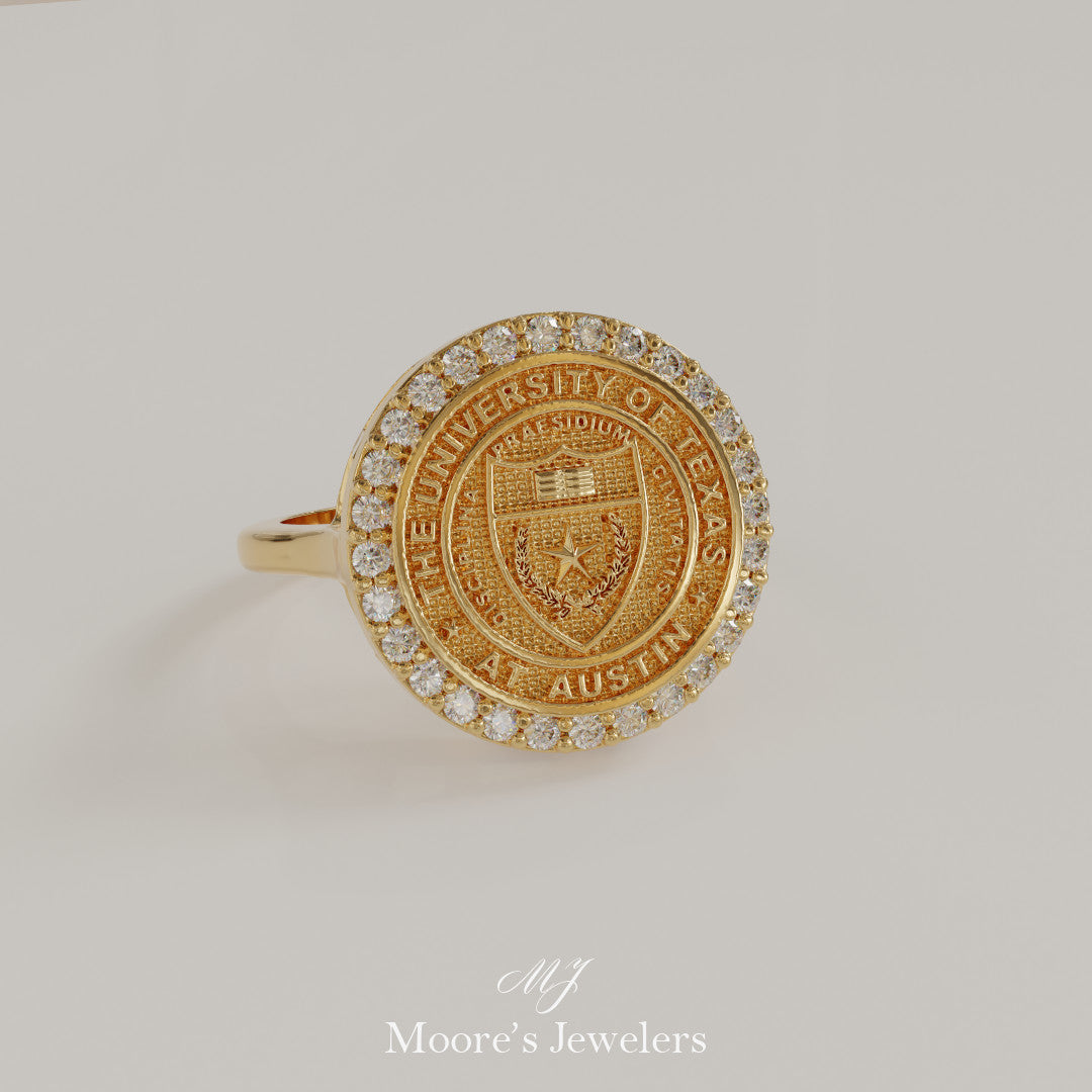 14k Yellow Gold University of Texas Diamond Class Ring