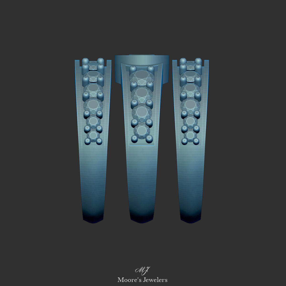 3 Ring Wedding Set 3d Model and Blender File