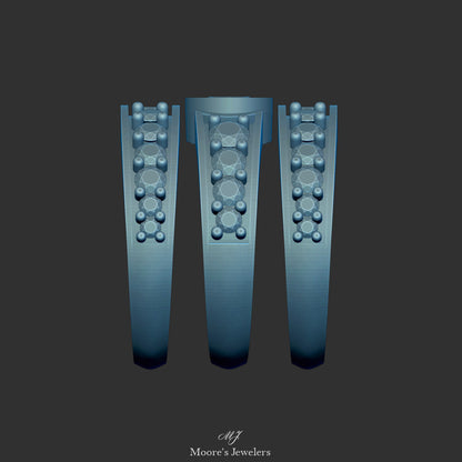 3 Ring Wedding Set 3d Model and Blender File