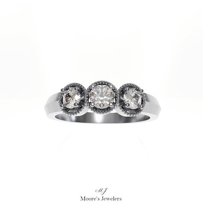 3 Stone Illusion Setting Ring 3d Model