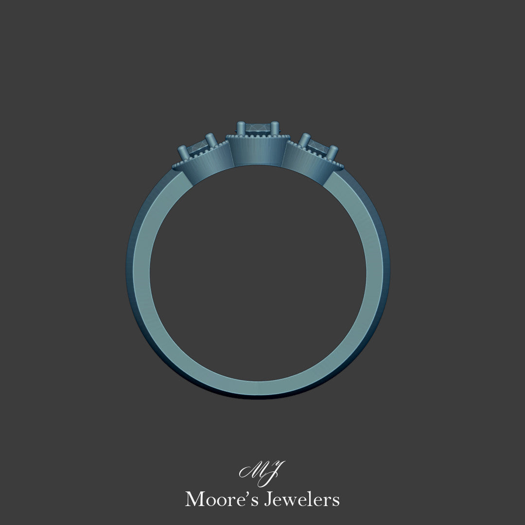 3 Stone Illusion Setting Ring 3d Model
