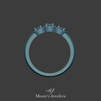 3 Stone Illusion Setting Ring 3d Model