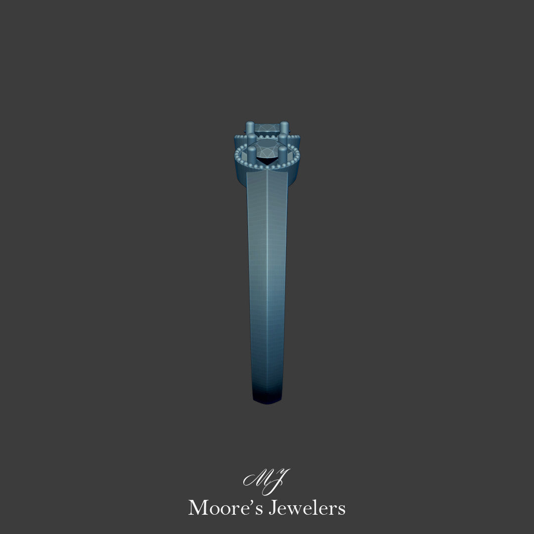 3 Stone Illusion Setting Ring 3d Model