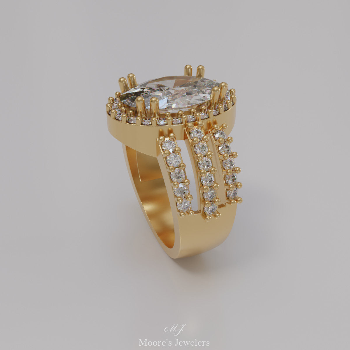 Oval Cocktail Ring 3d Model