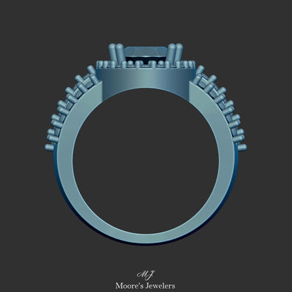 Oval Cocktail Ring 3d Model