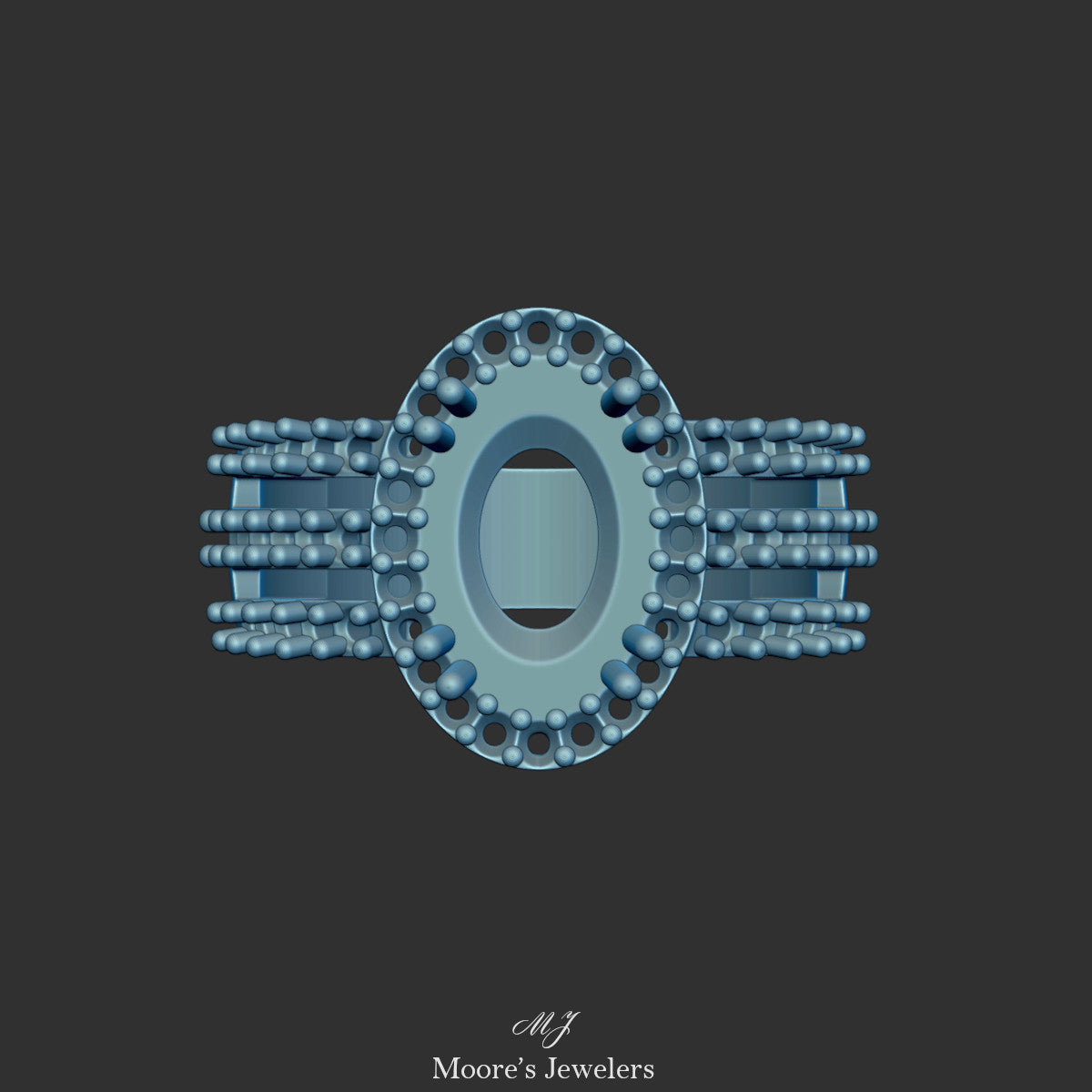 Oval Cocktail Ring 3d Model