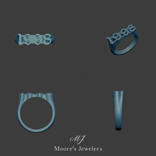 1998 Initials Ring 3d Model