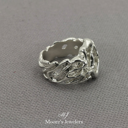 925 Sterling Silver Free Form Nugget Ring