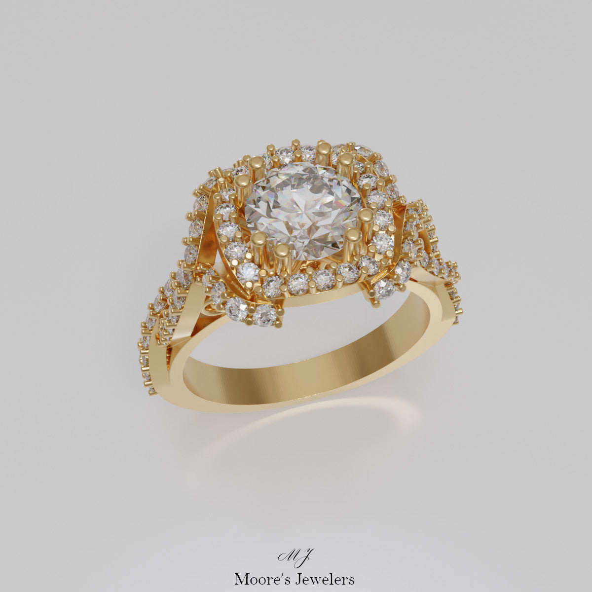 High Fashion Engagement Ring 3d Model