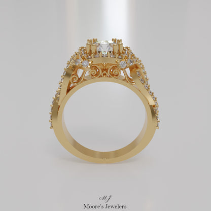 High Fashion Engagement Ring 3d Model