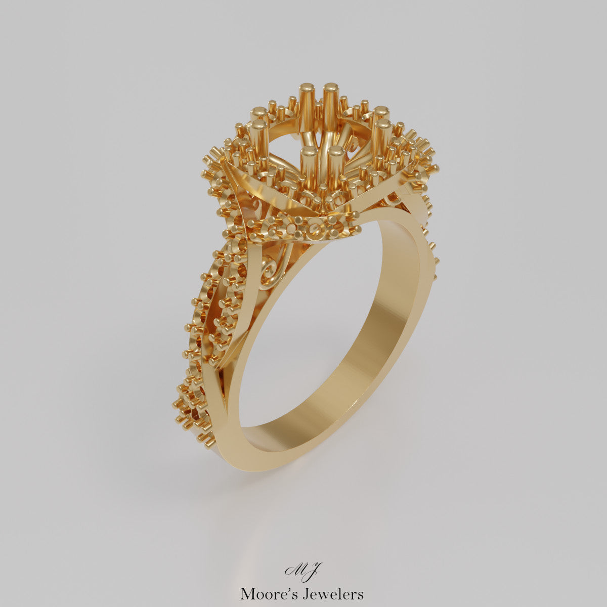 High Fashion Engagement Ring 3d Model