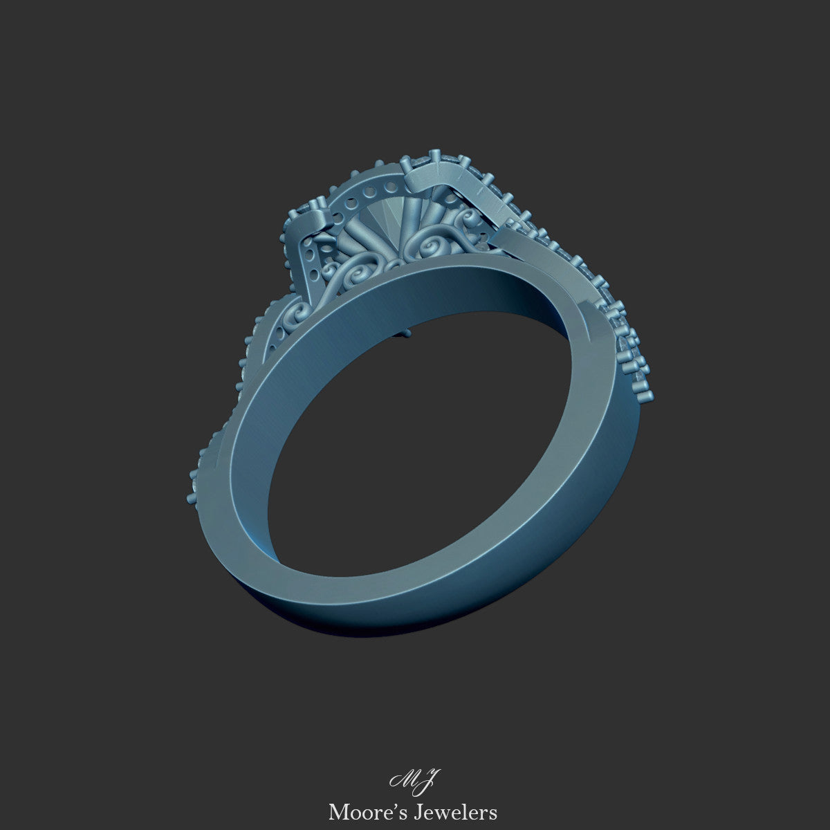 High Fashion Engagement Ring 3d Model