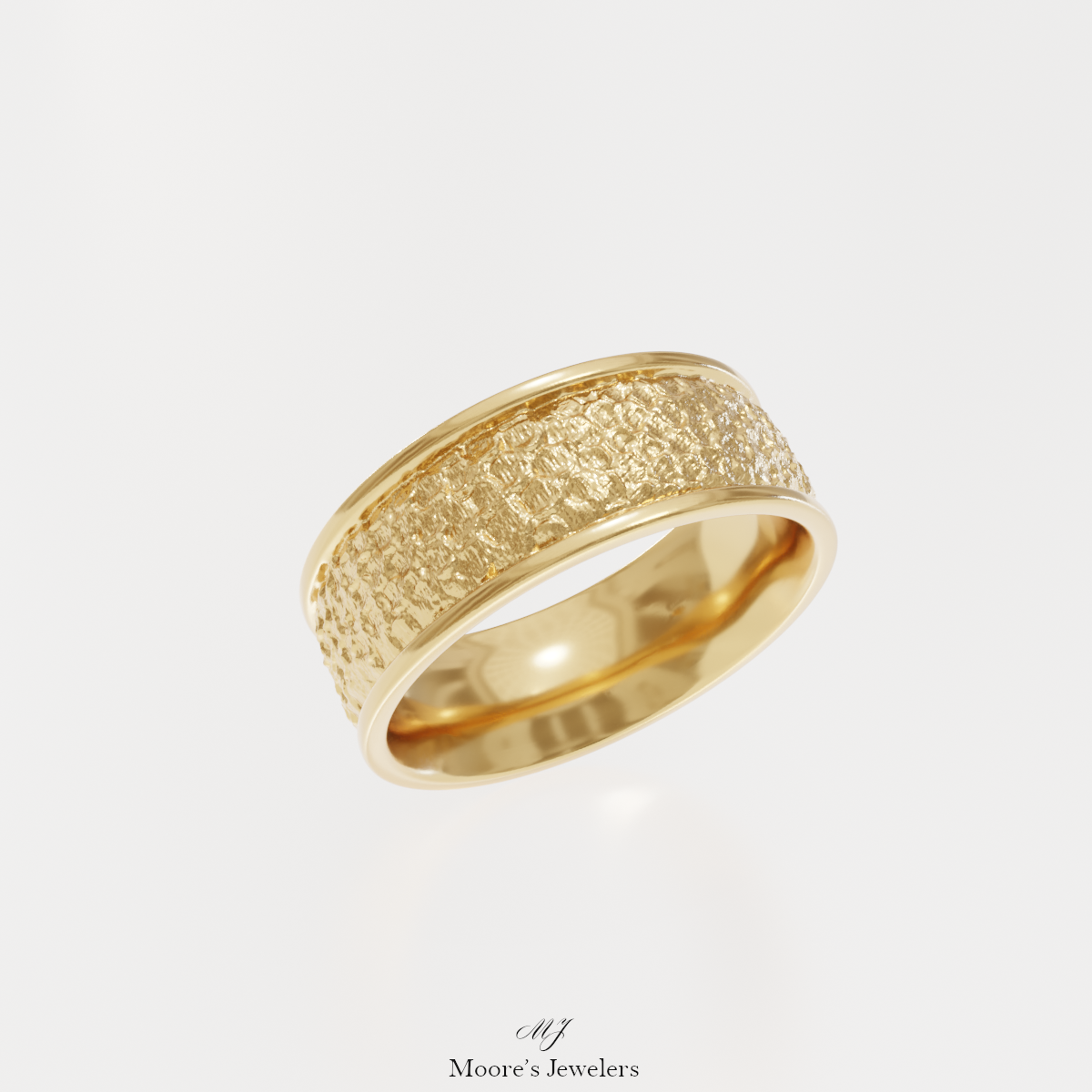 8mm Man's Textured Wedding Band 3d Model