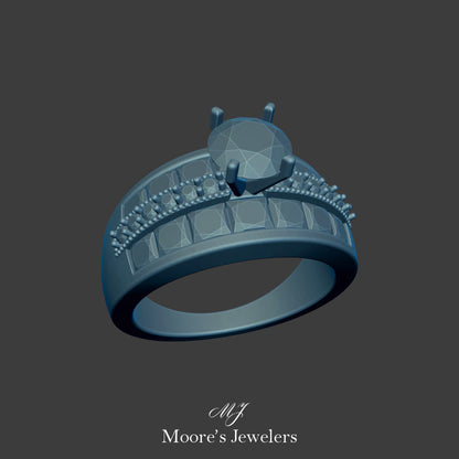 Tapered Engagement Ring 3d Model