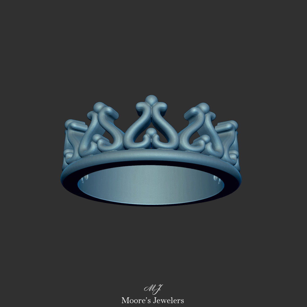 Half Crown Ring 3d Model