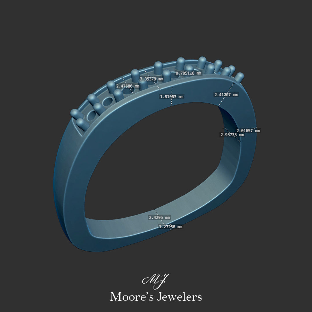 Euro Shank Wedding Band 3d Model